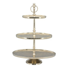 Rundt tre-etager opsats stor, 40x26x48 cm