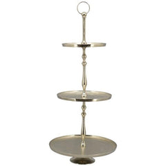 Rund tre-etager opsats, Aluminium, 40x40x93 cm