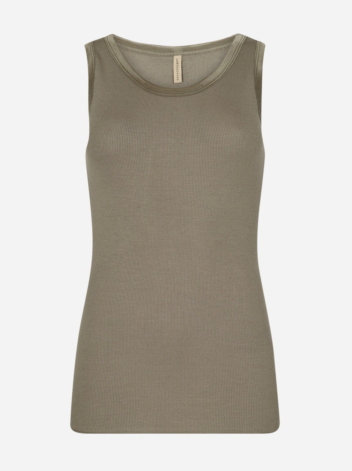 Soyaconcept Ryan top med satin kant Khaki