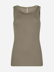 Soyaconcept Ryan top med satin kant Khaki