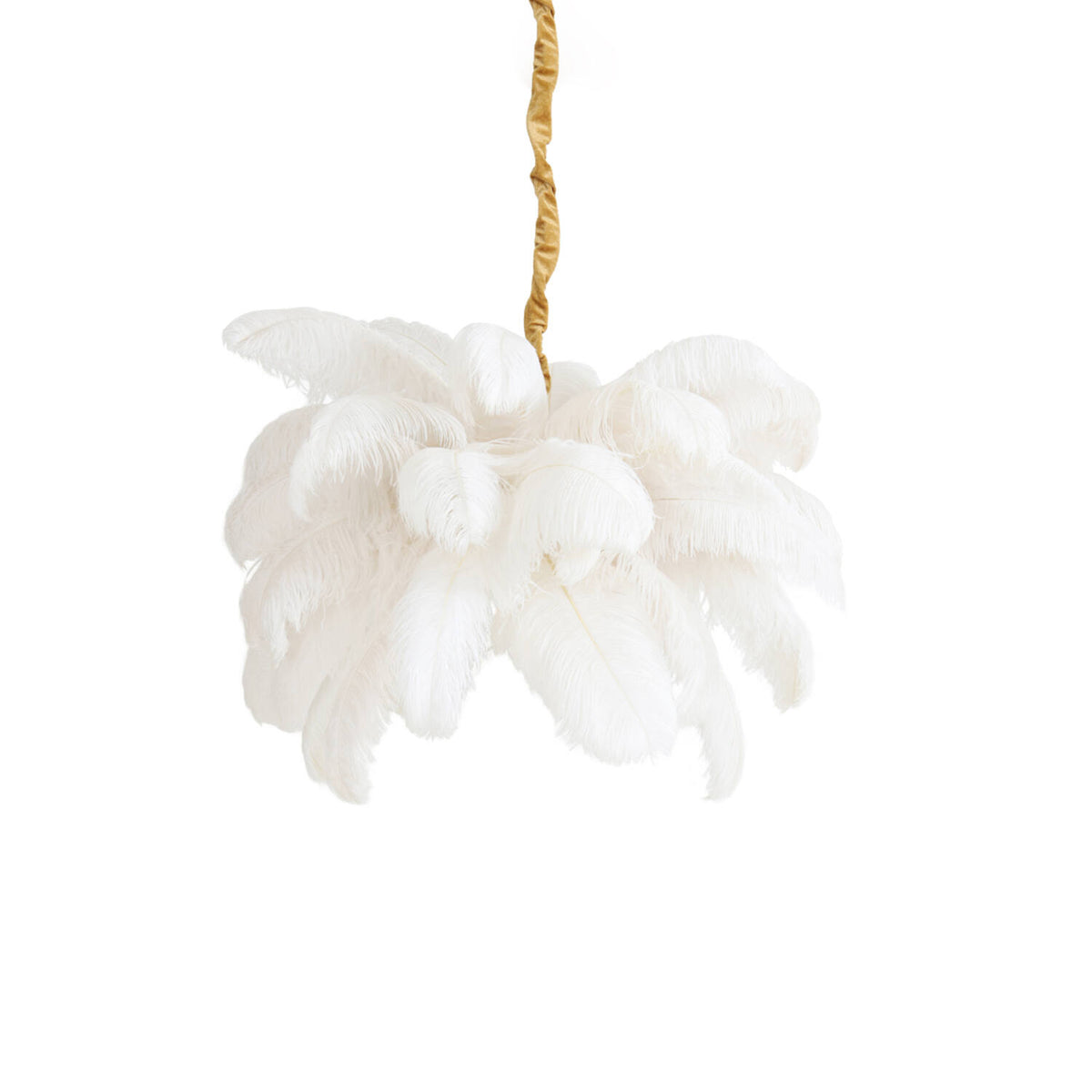 Hanging lamp E14 080 cm FEATHER gold+white