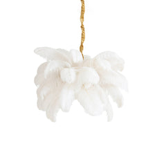 Hanging lamp E14 080 cm FEATHER gold+white