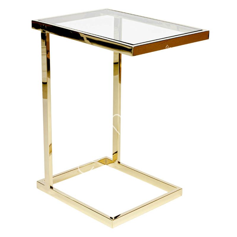 Sidebord i rustfrit stål Guld 48x35x63cm