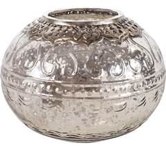 Vase med metaldetaljer 22x22x16cm