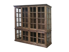 Display cabinet with 8 doors/shelves recycled wood