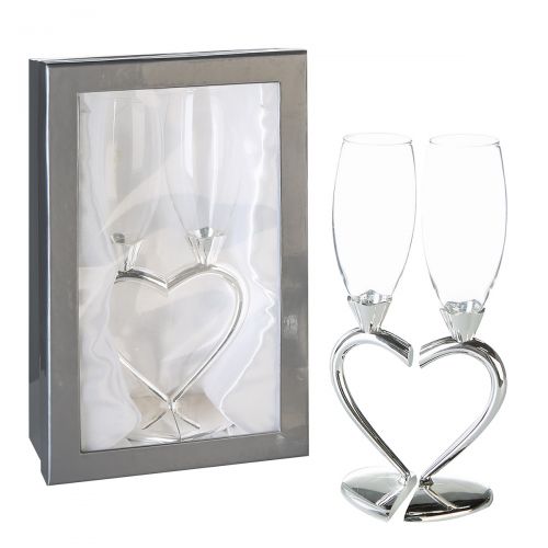 GLAS ampagne glass"Love"metal/g