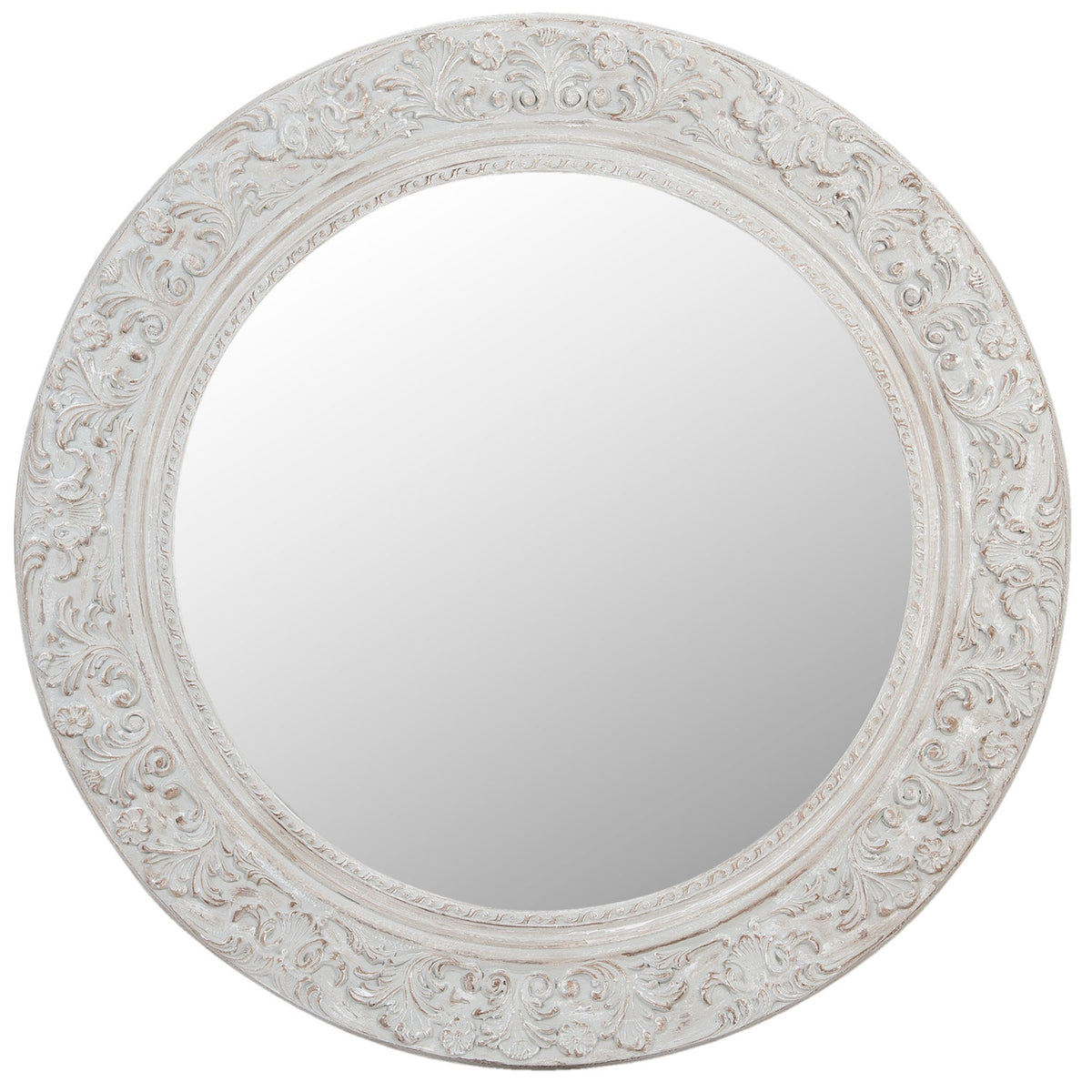 Rundt spejl med dekoration Ø 120 cm