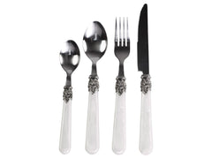 Lina's cutlery with silver decoration set of 4
