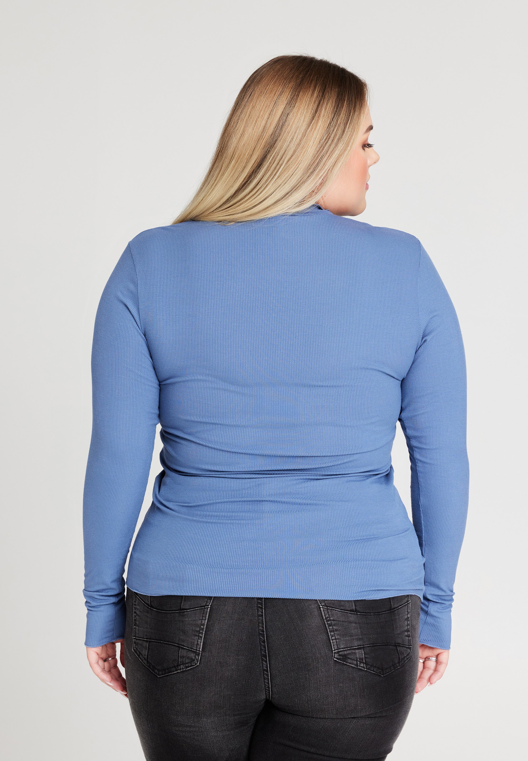 No. 1 By Ox Blouse w turtle neck Allura Blue