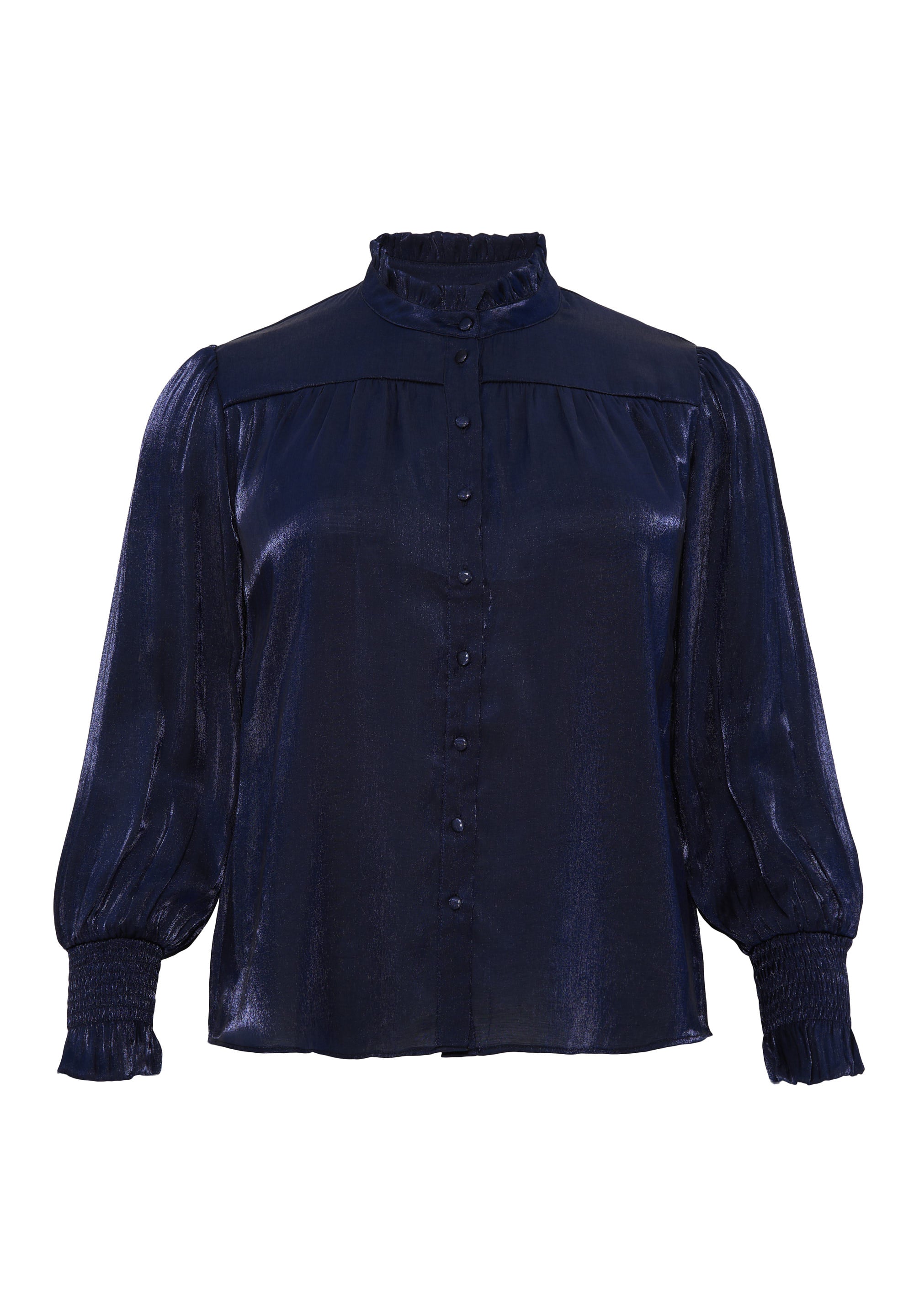 No. 1 By Ox Shirt w flair neckline and cuffs Navy Blue