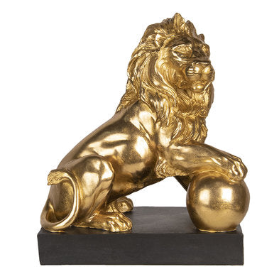 Dekorativ guld løve 38x25x44 cm