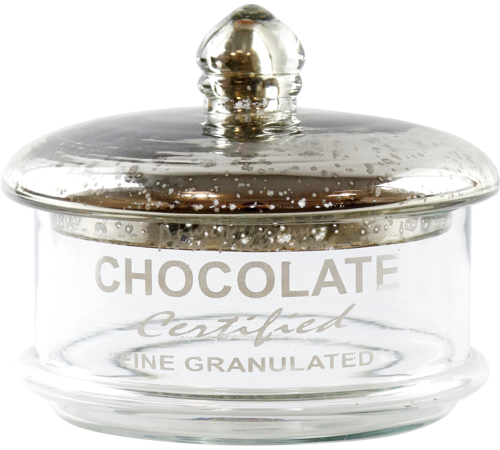 7107 GLASS TIN”CHOCOLATE"  20x20x10cm