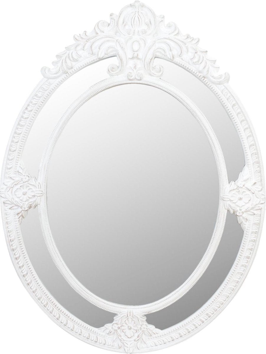Ovalt spejl med dekoration 100x133 cm