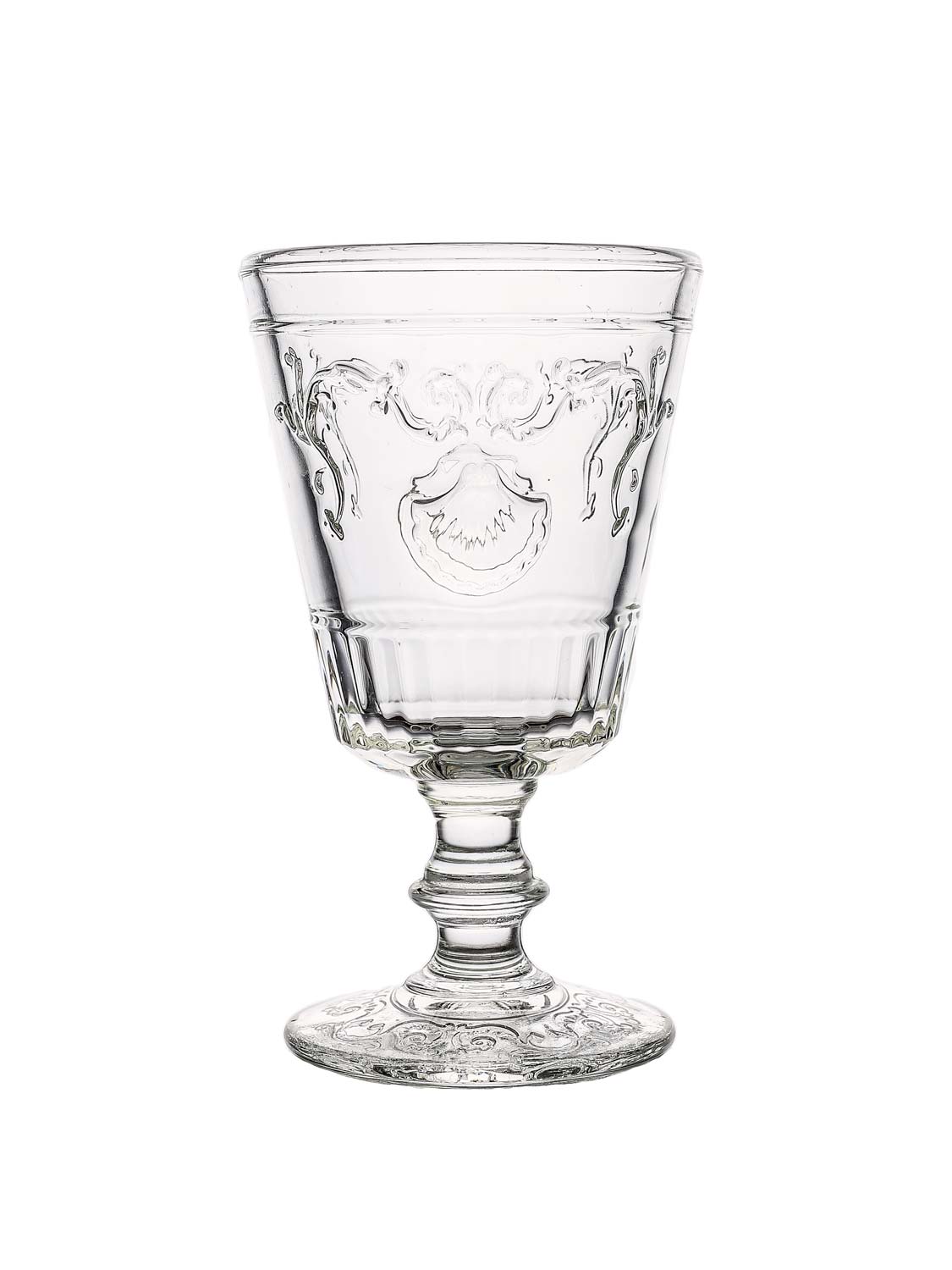Hvidvinsglas med dekoration
