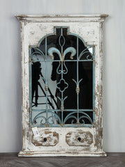 Mirror with metal bars rustic style