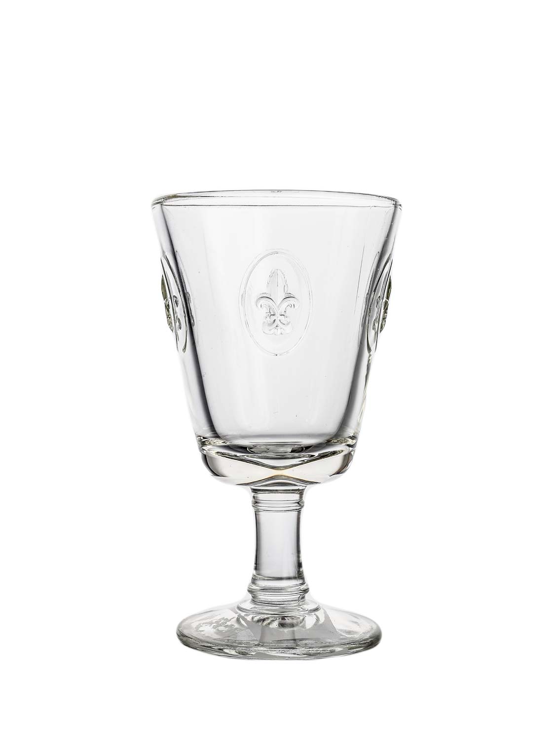 White wine glass with lily H14cm D8.5cm