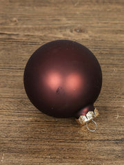 Rødbrun julekugle mat 80 mm
