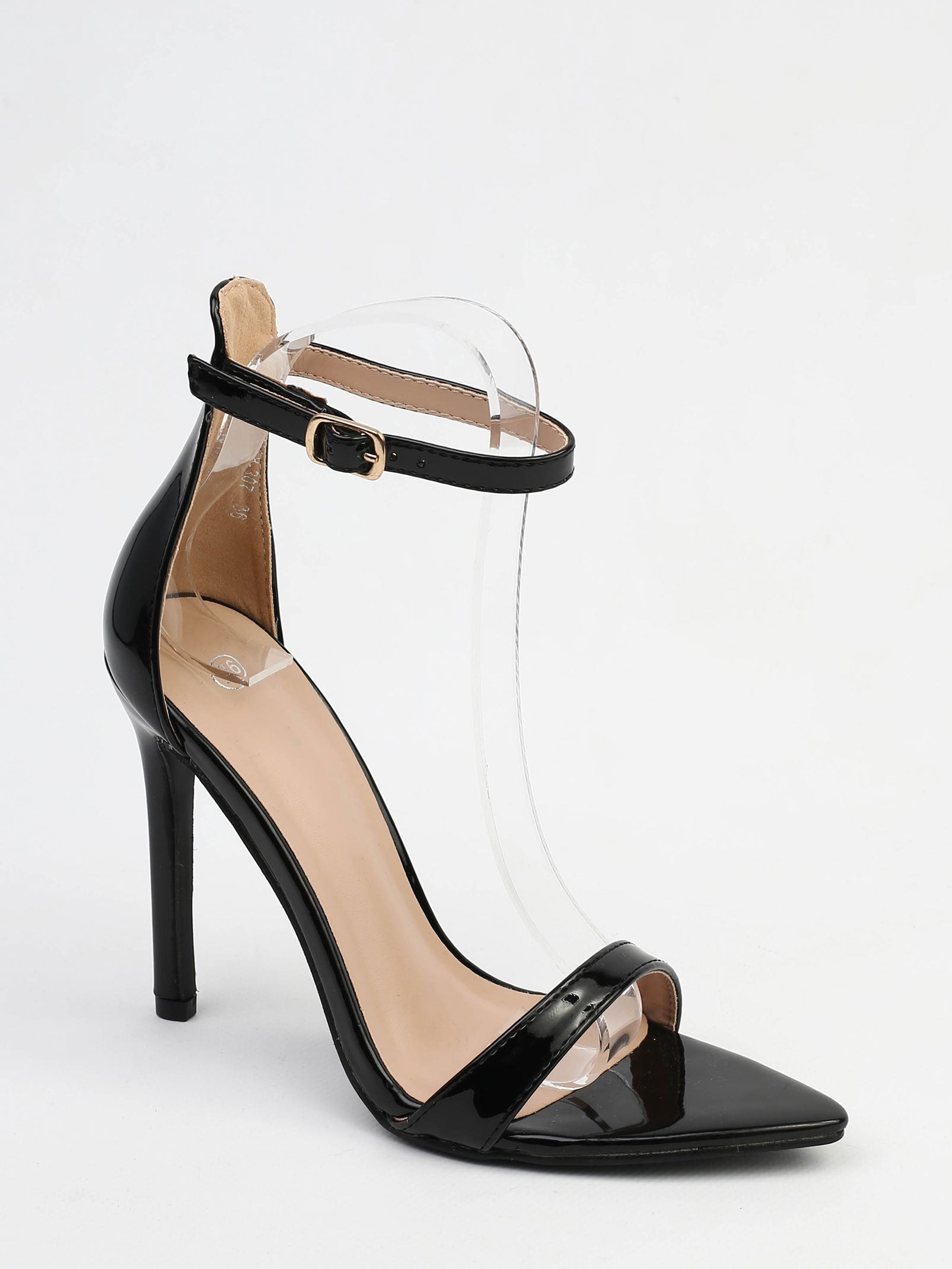 Stain - Black High Heel Sandals With Lace