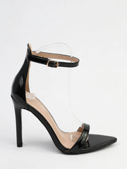 Stain - Black High Heel Sandals With Lace