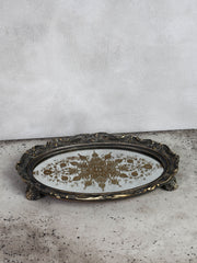 Oval spejlbakke i gammel stil