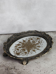 Oval spejlbakke i gammel stil