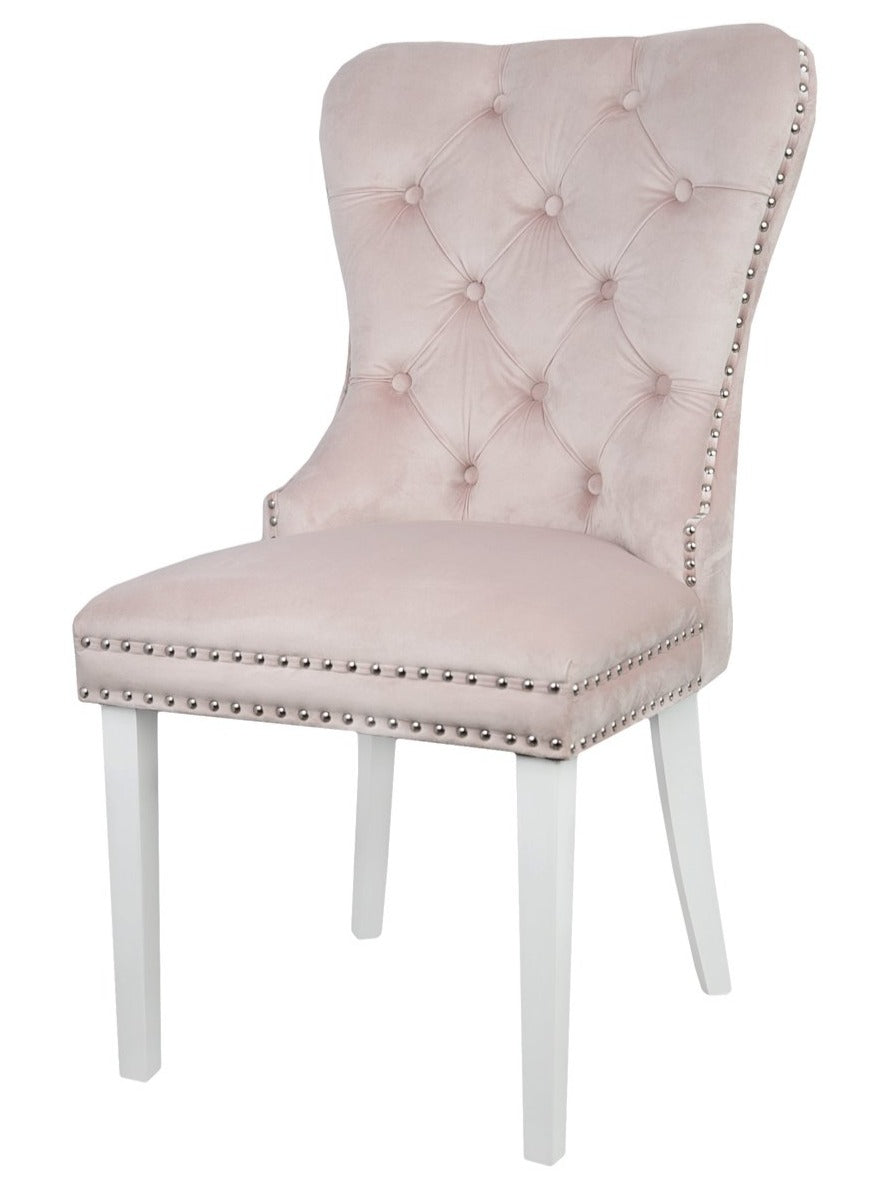 Krone 1 - Spisebordsstole med løvehoved rosa hvide ben