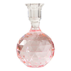 Crystal ball holder w/engravings, pink, 16.5x0