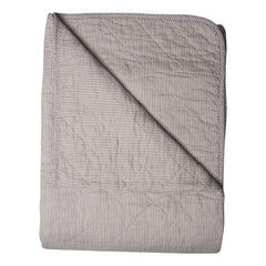 Quiltet plaid (Vattæppe) Stribet-grå, 140x180 cm