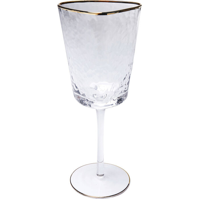 Rødvinsglas med guld kant Hommage