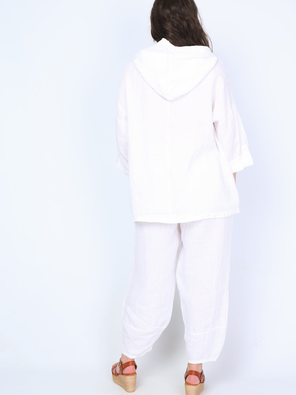 Krone 1 linen blouse with hood