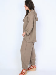 Krone 1 linen blouse with hood