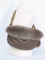 Sprinkle belt bag in leather and with fox fur