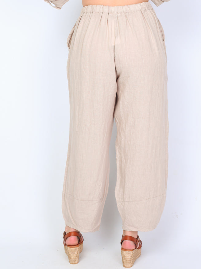 Krone 1 linen trousers with elastic waist