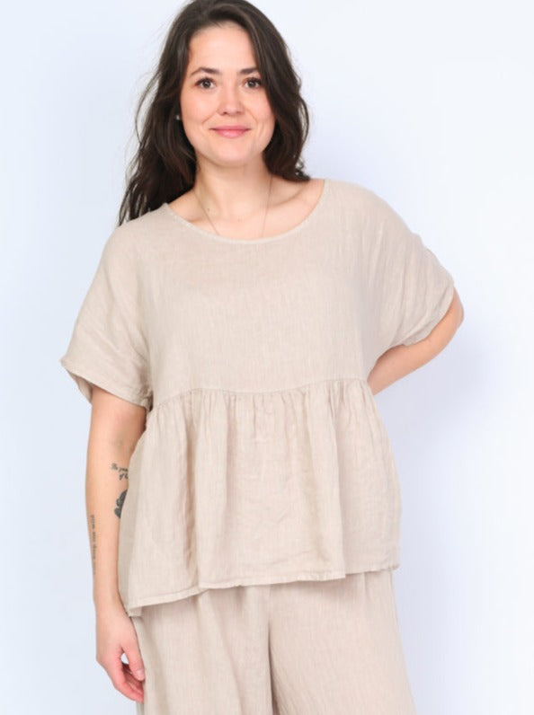 Krone 1 linen blouse with frill