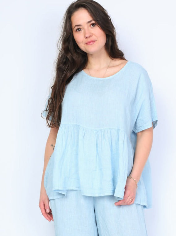 Krone 1 linen blouse with frill