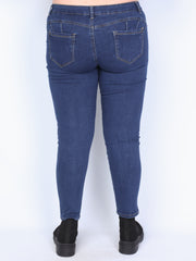Jeans with push up plus size dark wash