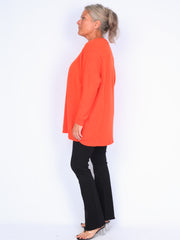 Strikket v-hals bluse Plus Size