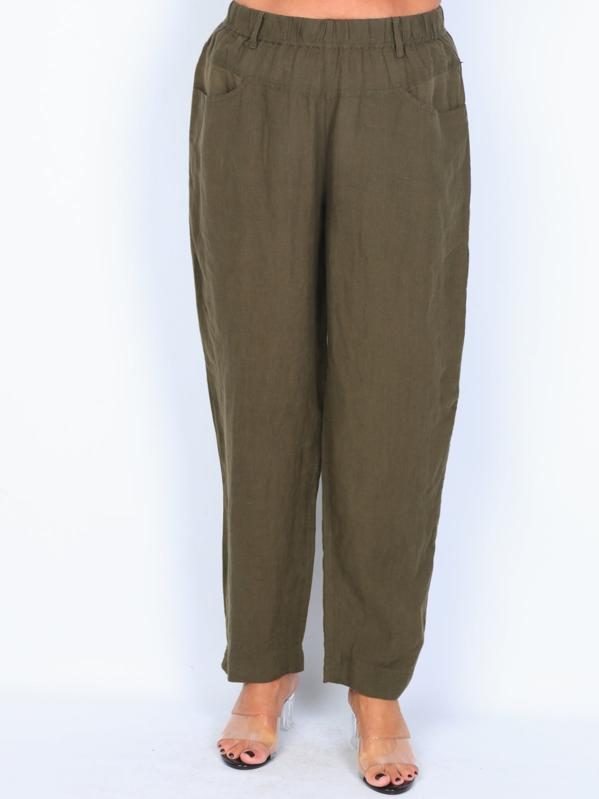 Some linen trousers with pockets