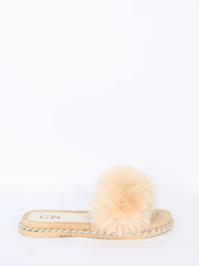 Pels slippers m. snoning