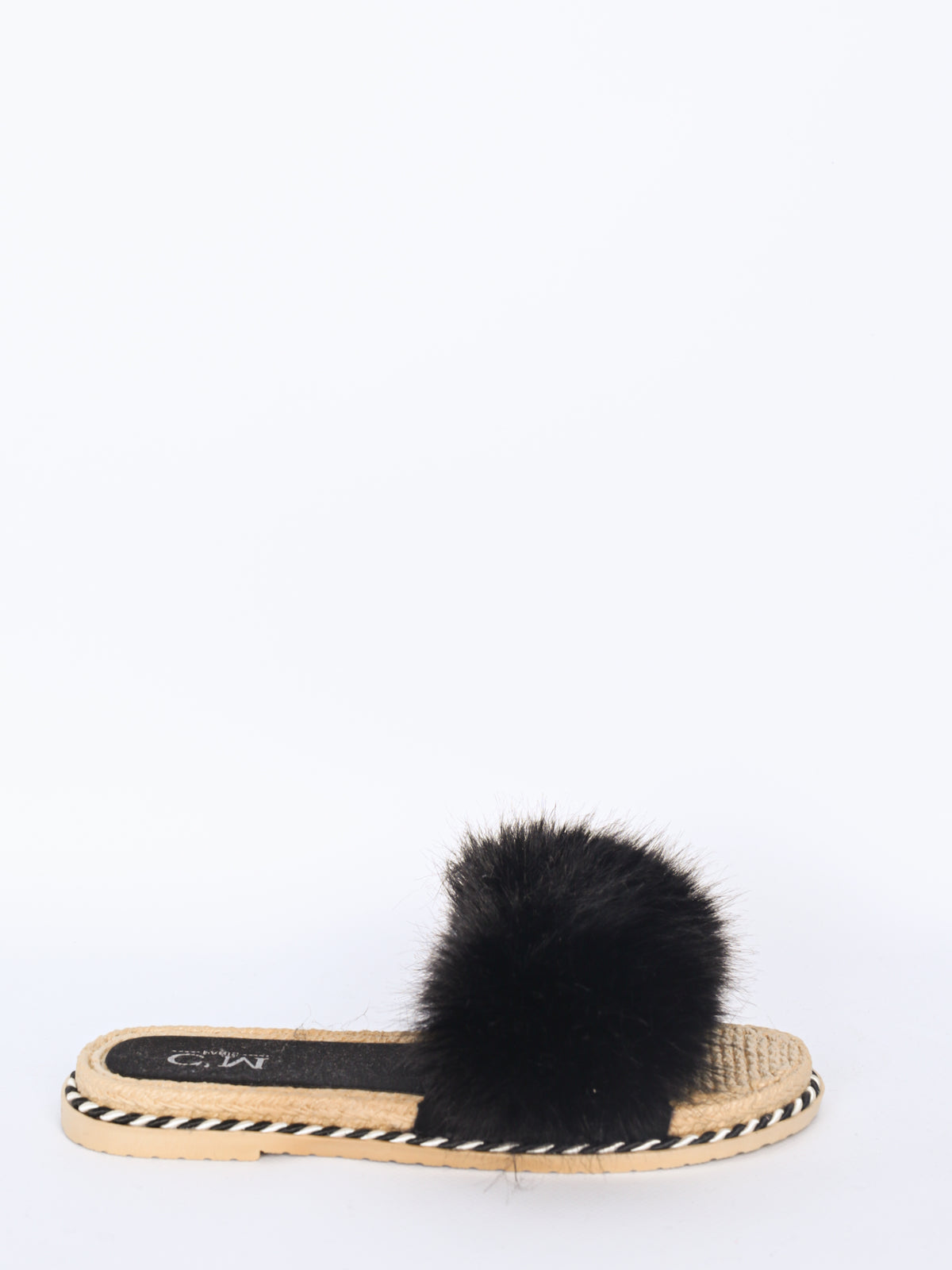 Pels slippers m. snoning