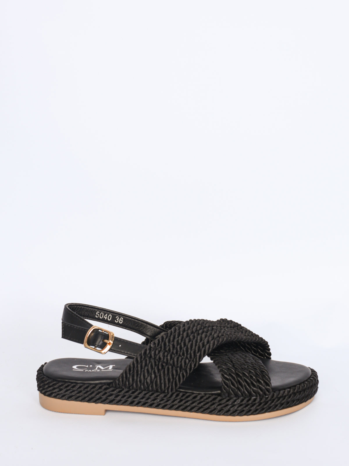 Criss cross flet sko sort