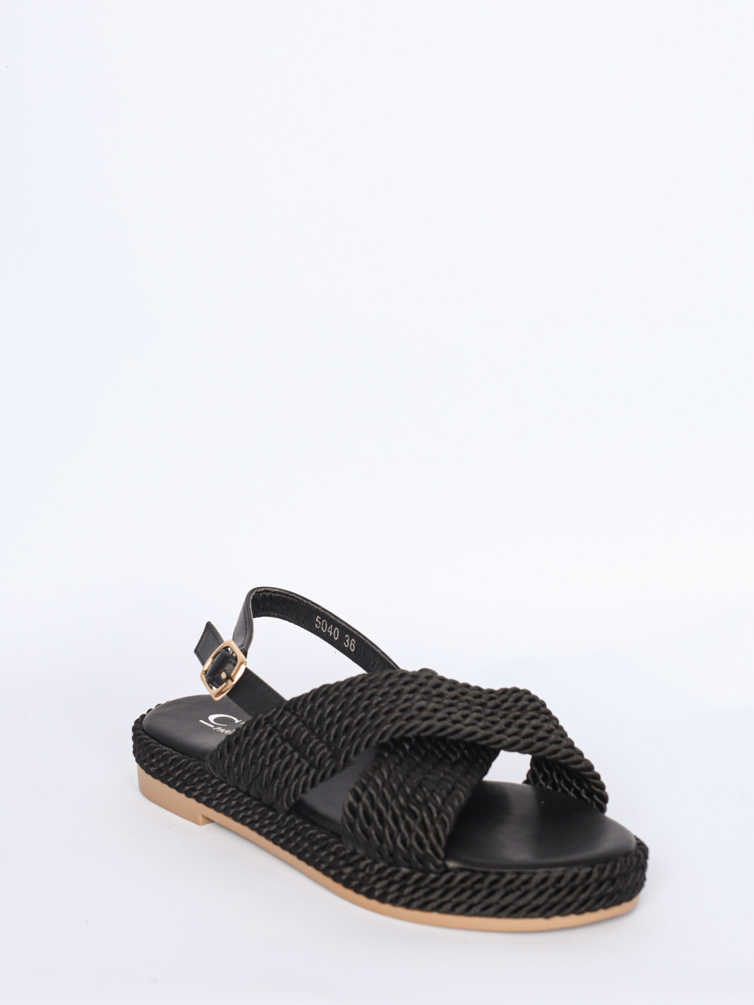 Criss cross flet sko sort