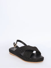 Criss cross flet sko sort