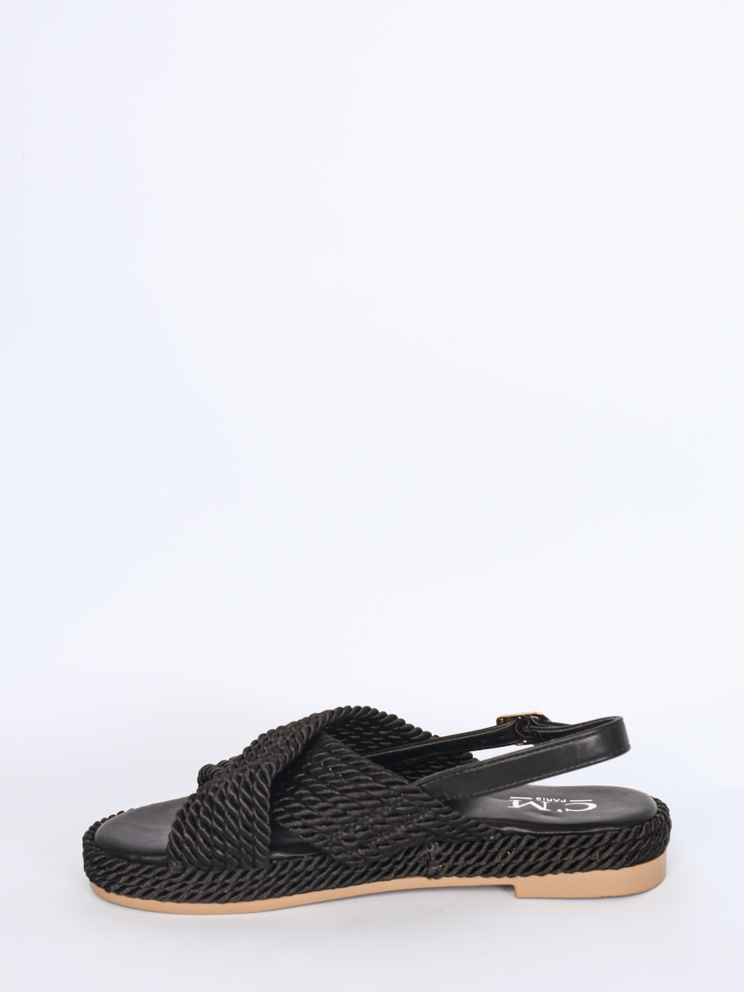 Criss cross flet sko sort