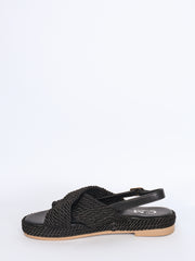 Criss cross flet sko sort