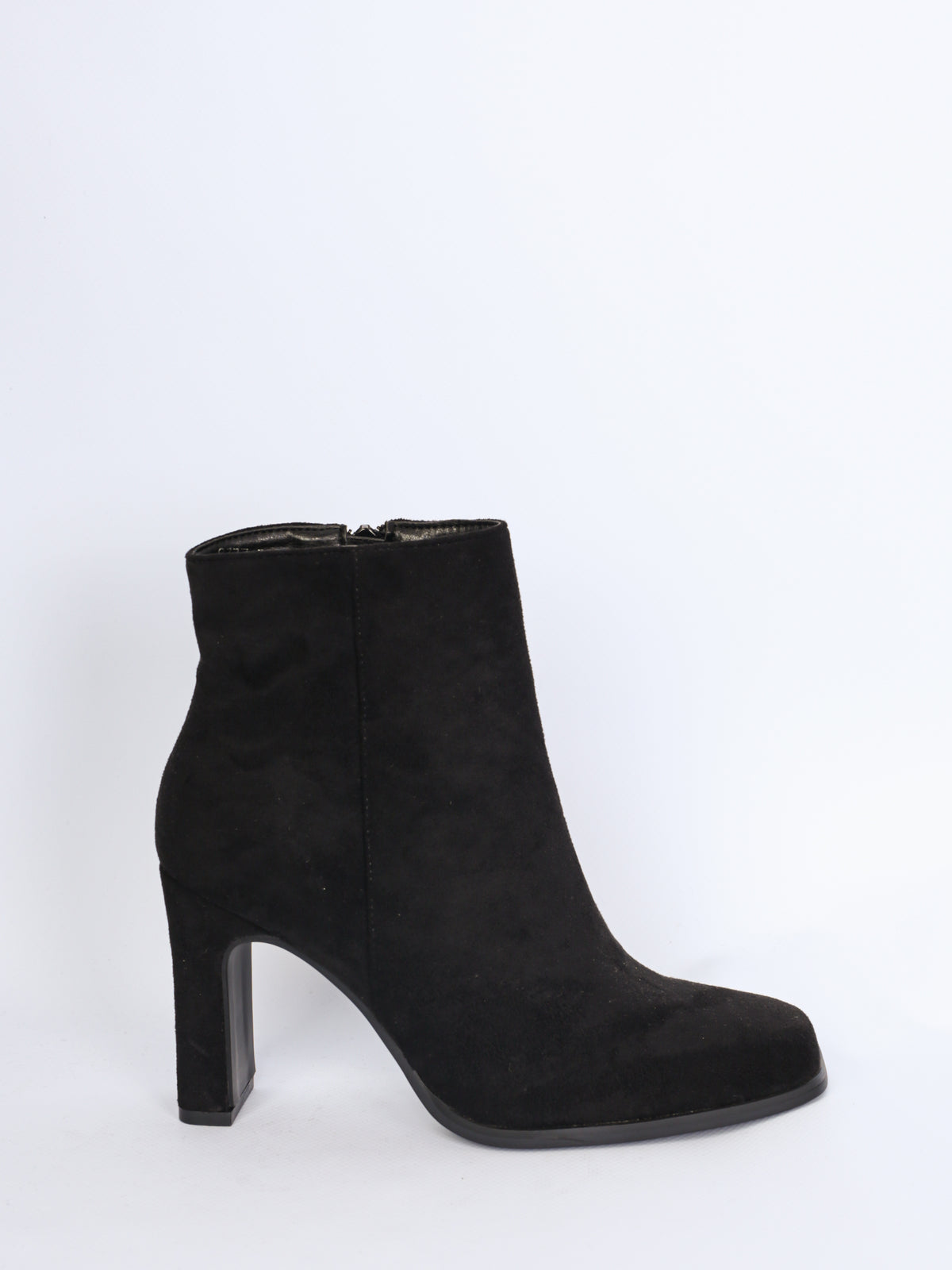 Black imitation suede high boots