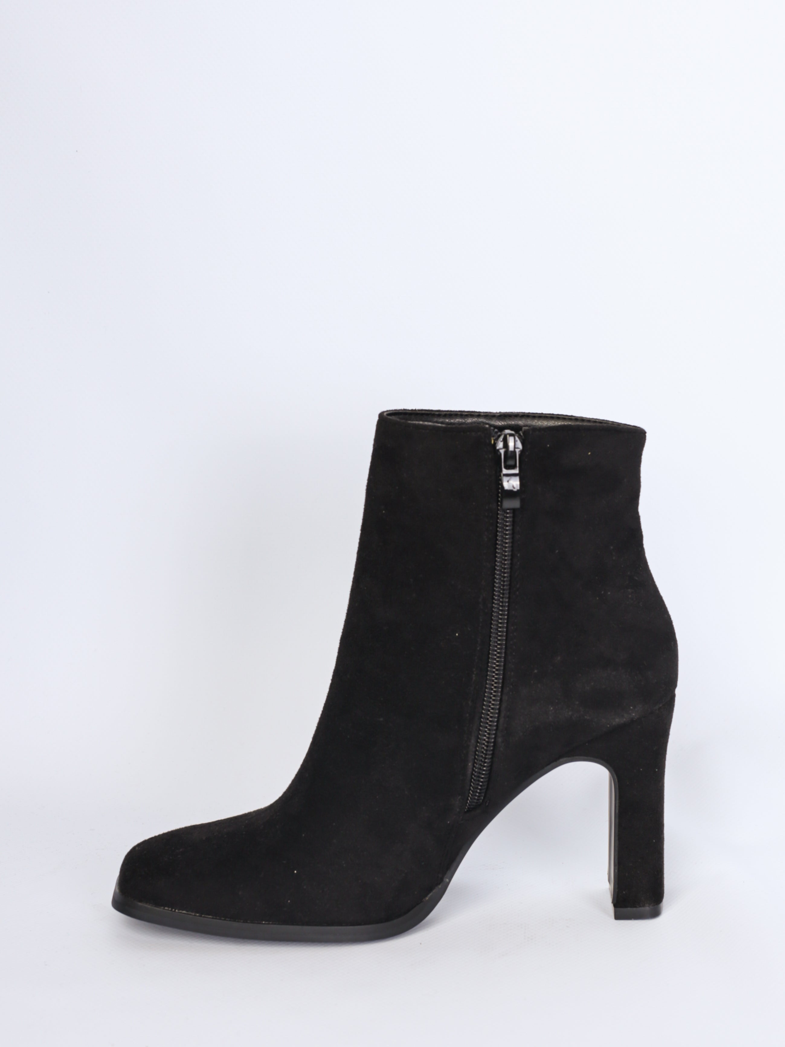 Black imitation suede high boots