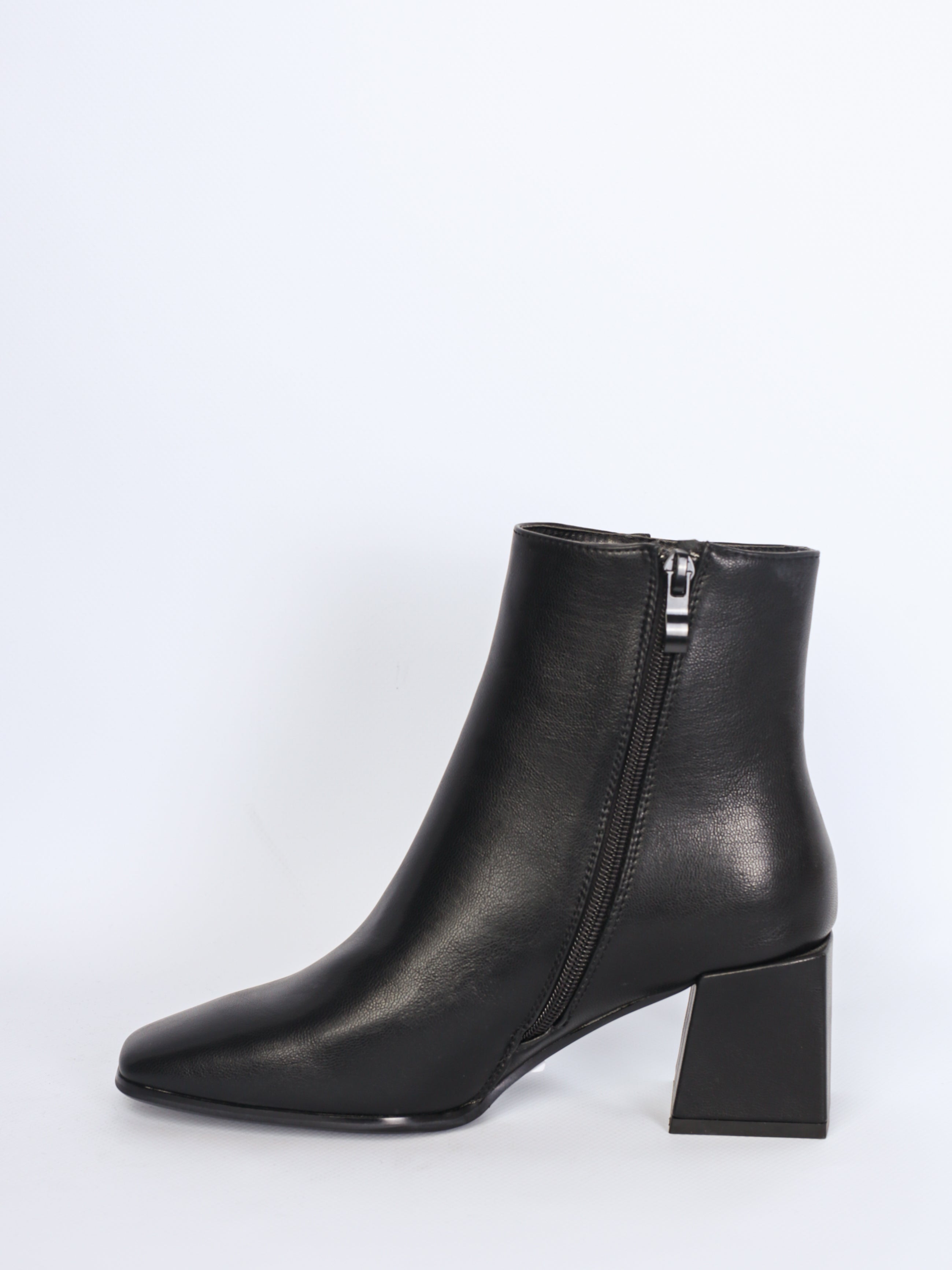 Imitation leather boots with a small heel