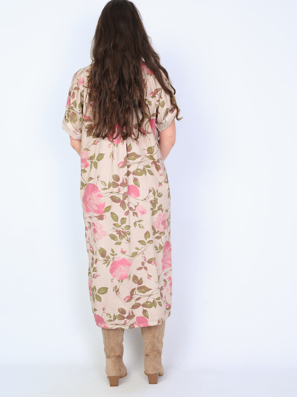 Krone 1 shirt dress with floral print and slit