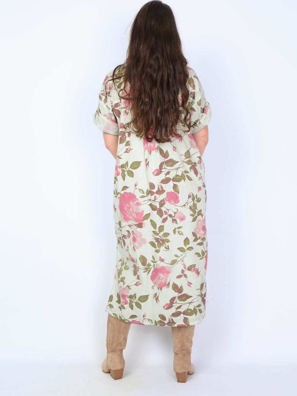 Krone 1 shirt dress with floral print and slit